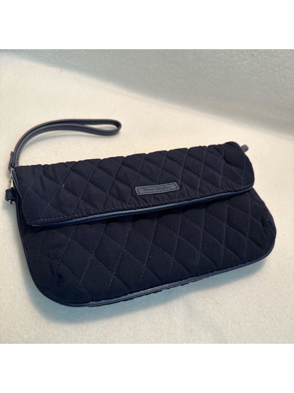 Vera Bradley Quilted Navy Blue Clutch